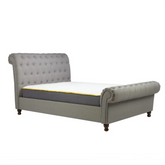 Venice Grey Velvet Upholstered Kingsize Bed - Pendle Village Furniture