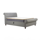 Venice Grey Crushed Velvet Ottoman Bed - Pendle Village Furniture