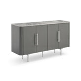Venice Light Grey Marble Top Large Sideboard - Pendle Village Furniture