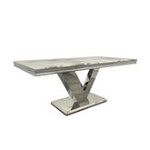 Valencia 1.8M Pandora White Marble Dining Table - Pendle Village Furniture