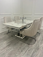 Valencia 1.8M Pandora White Marble Dining Table - Pendle Village Furniture