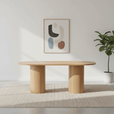 Vernon 2M Natural Oak Oval Dining Table