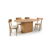 Vernon Oak 1.6M Oval Dining Table Set with 4 Dining Chairs - Pendle Village Furniture