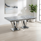 Vida Living Arturo 2M Large Grey Marble Top Dining Table