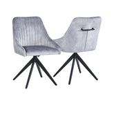 Vida Light Grey Swivel Dining Chairs - Set of 4 - Pendle Village Furniture