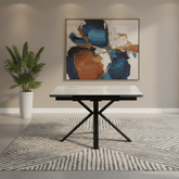 Vida Small 1.2M White High Gloss Ceramic Extending Dining Table