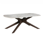 Aura Brown and White Sintered Stone Top Coffee Table - Pendle Village Furniture