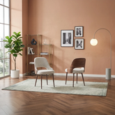 Vienna Walnut & Light Taupe Dining Chair, Set of 4, 6 or 8