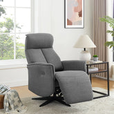 Vincenzo Charcoal Grey Fabric Swivel Power Recliner Chair - Pendle Village Furniture