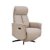 Vincenzo Mink Fabric Swivel Power Recliner Chair - Pendle Village Furniture