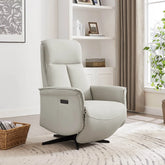 Vincenzo Stone Leather Swivel Power Recliner Chair - Pendle Village Furniture