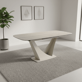 Vita Travertine Ceramic Extending Dining Table 180-240cm