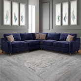 Viva Navy Blue Fabric 2 Corner 2 Sofa - Pendle Village Furniture