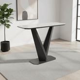 Merlin Matte White Ceramic Console Table