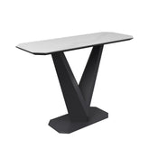 Merlin Matte White Ceramic Console Table - Pendle Village Furniture