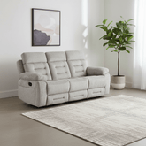 Wakefield Grey Fabric 3 Seater Manual Recliner Sofa