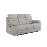 Wakefield Grey Fabric 3 Seater Manual Recliner Sofa