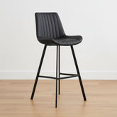 Walker Pair of Charcoal Faux Leather Bar Stools - Pendle Village Furniture