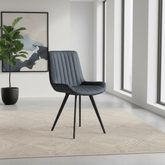 Walker Set of 4 Dark Blue Faux Leather Dining Chairs