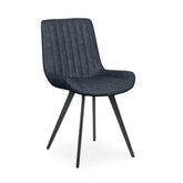 Walker Set of 4 Dark Blue Faux Leather Dining Chairs - Pendle Village Furniture