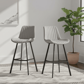 Walker Pair of Light Grey Faux Leather Bar Stools