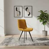 Walker Set of 4 Mustard Faux Leather Dining Chairs