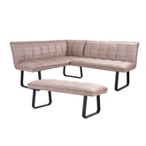 Warrior LHF Taupe Fabric Corner Bench Set - Pendle Village Furniture