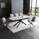 Warrior White Ceramic Extending Dining Table - Pendle Village Furniture