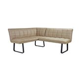 Warrior Taupe Fabric Corner Bench - Pendle Village Furniture