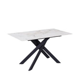 Warrior White Compact Fixed Dining Table - Angled View