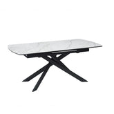 Warrior Large White Ceramic Extending Dining Table - Pendle Village Furniture
