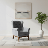 WoodBros Watton Chester Style Arm Chair with Wooden Legs