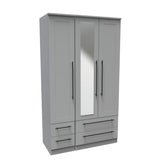 Beverly 3 Door Wardrobe with Mirror & Drawers - Pendle Village Furniture