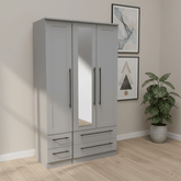Beverly 3 Door Wardrobe with Mirror & Drawers