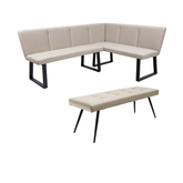 Westley Stone Faux Leather Corner Dining Bench Set - Pendle Village Furniture