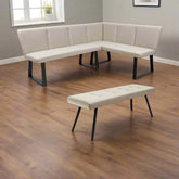 Westley Stone Faux Leather Corner Dining Bench Set - Pendle Village Furniture