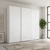 Rauch Forms 3 Door Sliding White Glass Wardrobe