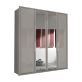 Wiemann Bristol Pebble Grey 4 Door Wardrobe With Mirror - Pendle Village Furniture
