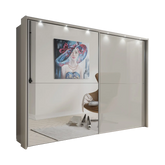 Wiemann Bristol Pebble Grey Sliding Door Wardrobe With Mirror - Pendle Village Furniture