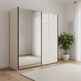 Monaco 3000 Champagne 2 Door Sliding Wardrobe with Mirror