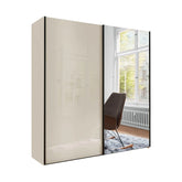 Monaco 3000 Champagne 2 Door Sliding Wardrobe with Mirror - Pendle Village Furniture