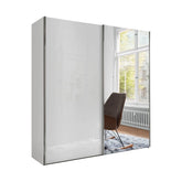 Monaco 3000 White 2 Door Sliding Wardrobe with Mirror - Pendle Village Furniture