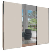 Monaco 3000 Champagne Decor Large Sliding Door Wardrobe with Mirror - Pendle Village Furniture