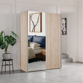 Wiemann Oxford 2 Door Sliding 200cm Holm Oak Wardrobe with Mirror - Pendle Village Furniture