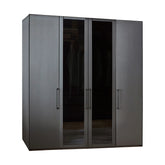 Wiemann Stylo 4 Door 200cm Wardrobe – Graphite & Glass Front