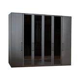 Wiemann Stylo 6 Door Wardrobe Graphite & Transparent Glass Front - W250cm