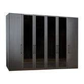 Stylo Decor & Transparent Glass Front 6 Door Wardrobe – W300cm