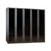 Wiemann Stylo Transparent Black Glass 5 Door Wardrobe Width 250cm