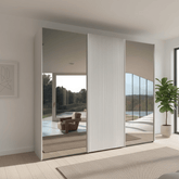Tulsa Large 3 Door Wardrobe With Mirror and Decking Door
