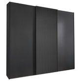 Tulsa 3 Door Graphite Sliding Door Wardrobe with Decking - Free Assembly - Pendle Village Furniture